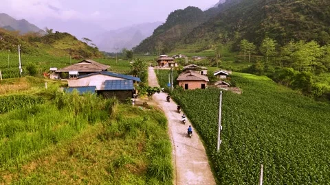 Cinematic Tour on the Ha Giang Loop Vietnam, Culture and Mountain Adventure Stock Footage 321523505