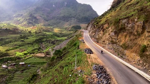 Cinematic Tour on the Ha Giang Loop Vietnam, Culture and Mountain Adventure Stock Footage 321523541