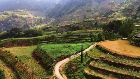 Cinematic Tour on the Ha Giang Loop Vietnam, Culture and Mountain Adventure Stock Footage 321523567