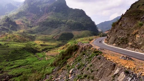 Cinematic Tour on the Ha Giang Loop Vietnam, Culture and Mountain Adventure Stock Footage 321523624