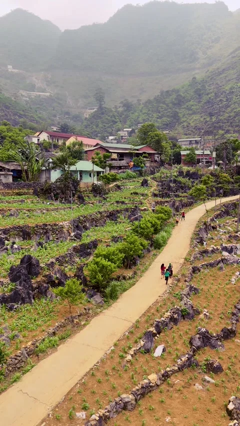 Cinematic Tour on the Ha Giang Loop Vietnam, Culture and Mountain Adventure Stock Footage 321523683