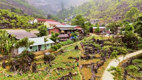 Cinematic Tour on the Ha Giang Loop Vietnam, Culture and Mountain Adventure Stock Footage 321523786