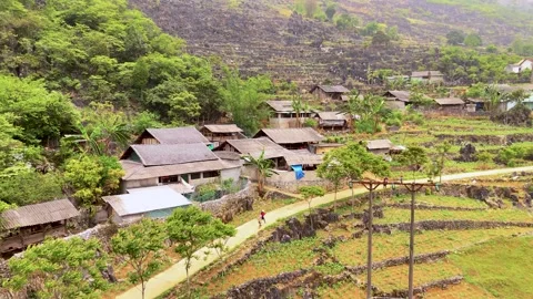 Cinematic Tour on the Ha Giang Loop Vietnam, Culture and Mountain Adventure Stock Footage 321523816