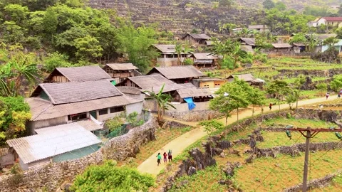 Cinematic Tour on the Ha Giang Loop Vietnam, Culture and Mountain Adventure Stock Footage 321523834