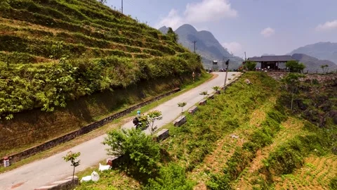 Cinematic Tour on the Ha Giang Loop Vietnam, Culture and Mountain Adventure Stock Footage 321523907