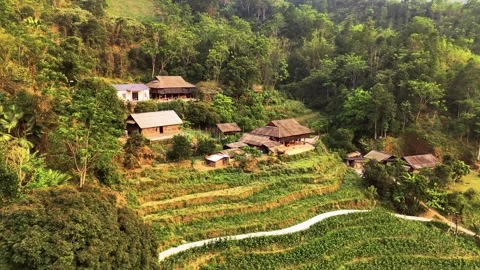 Cinematic Tour on the Ha Giang Loop Vietnam, Culture and Mountain Adventure Stock Footage 321523982