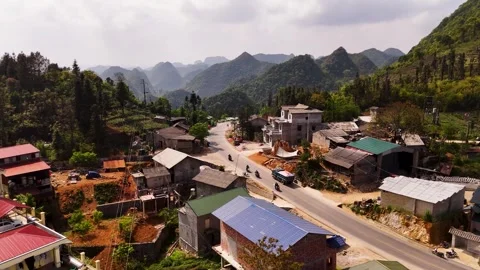 Cinematic Tour on the Ha Giang Loop Vietnam, Culture and Mountain Adventure Stock Footage 321524043