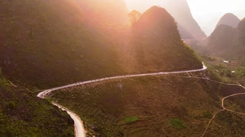 Cinematic Tour on the Ha Giang Loop Vietnam, Culture and Mountain Adventure Stock Footage 321524149