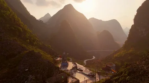 Cinematic Tour on the Ha Giang Loop Vietnam, Culture and Mountain Adventure Stock Footage 321524174