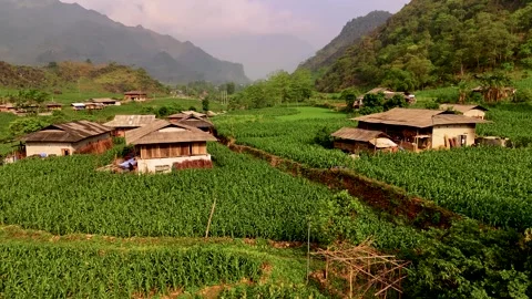 Cinematic Tour on the Ha Giang Loop Vietnam, Culture and Mountain Adventure Stock Footage 321524286