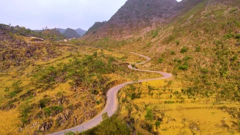 Cinematic Tour on the Ha Giang Loop Vietnam, Culture and Mountain Adventure Stock Footage 321524359