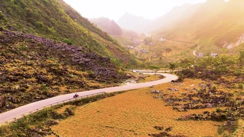 Cinematic Tour on the Ha Giang Loop Vietnam, Culture and Mountain Adventure Stock Footage 321524500