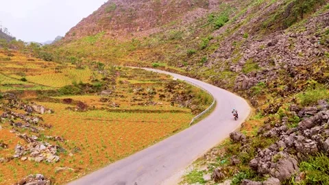 Cinematic Tour on the Ha Giang Loop Vietnam, Culture and Mountain Adventure Stock Footage 321524541