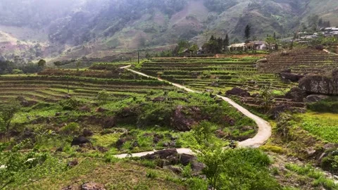 Cinematic Tour on the Ha Giang Loop Vietnam, Culture and Mountain Adventure Stock Footage 321524708