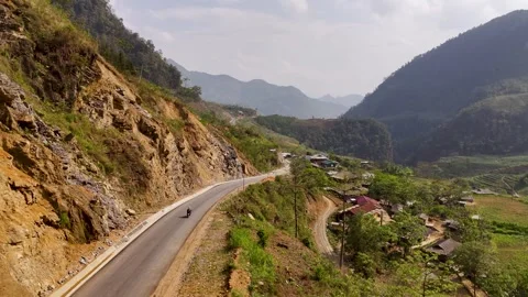 Cinematic Tour on the Ha Giang Loop Vietnam, Culture and Mountain Adventure Stock Footage 321524846