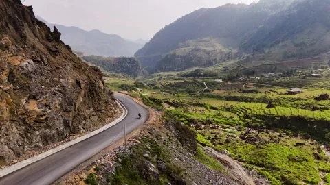 Cinematic Tour on the Ha Giang Loop Vietnam, Culture and Mountain Adventure Stock Footage 321524872