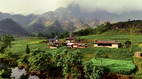 Cinematic Tour on the Ha Giang Loop Vietnam, Culture and Mountain Adventure Stock Footage 321524923