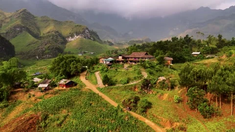 Cinematic Tour on the Ha Giang Loop Vietnam, Culture and Mountain Adventure Stock Footage 321524946
