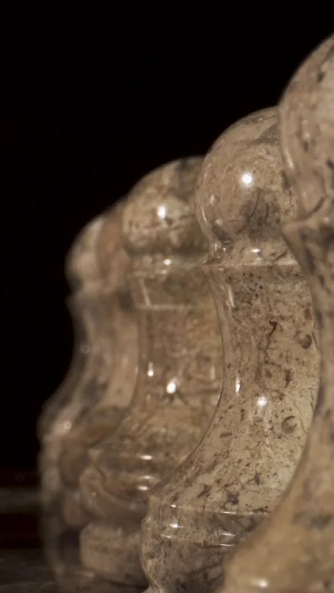 Cinematic tracking shot of chess pieces on a dark background Stock Footage 339303619