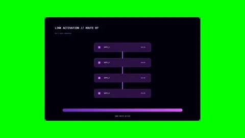 Cinematic UI animation of data loading on dark screen Stock Footage 346981844