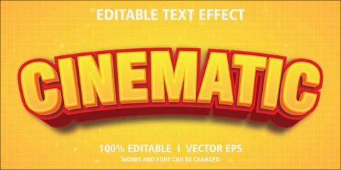 Cinematic vector text effect with modern style design Stock Illustration