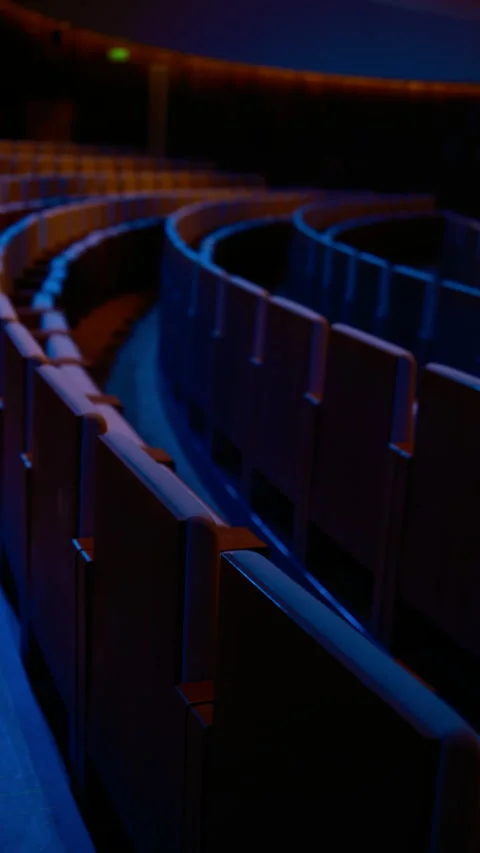 Cinematic vertical video of empty rows of seats in a concert hall Stock-Footage 324612243