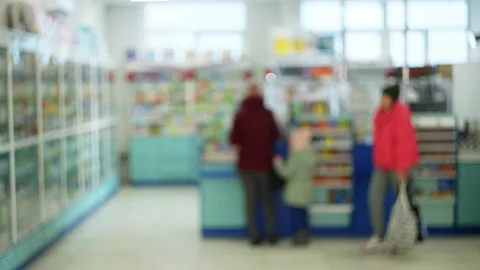 A cinematic video capturing the hustle and bustle of a busy pharmacy Stock Footage 267843338