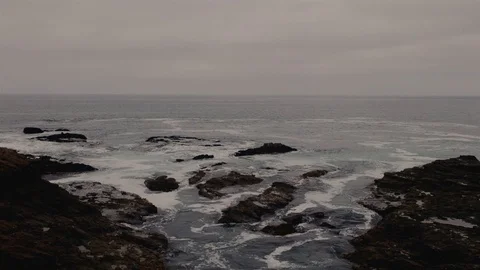 Cinematic Video footage with Drone on Laguna Beach - Pacific Ocean And Waves Stock Footage