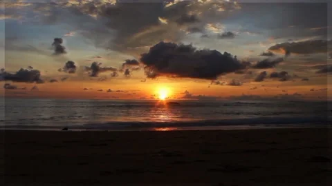 Cinematic video is really beautiful sunset view by the beach Video stock 218875323