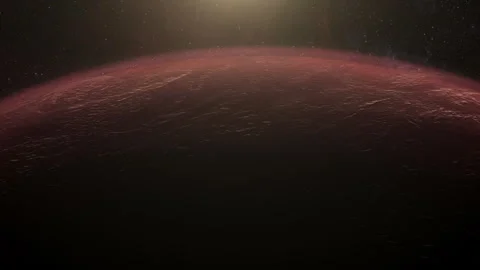 Cinematic view of an alien planet with red rocky surface Stock Footage 316367415