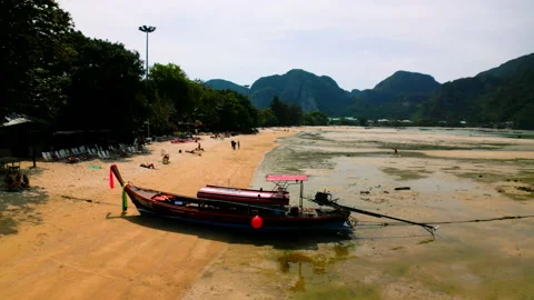 Cinematic view of the barge Stock Footage 232235879