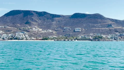 Cinematic view from the boat to the bay Stock Footage 154709844