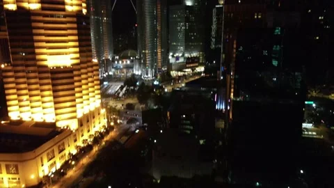 Cinematic view of bridge and Petronas Twin Tower Stock Footage 150289617
