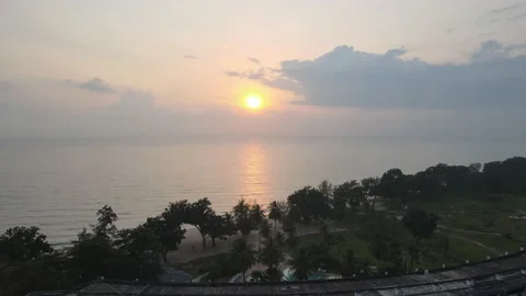 Cinematic View of Desaru beach and Sunrise in Johor Stock Footage 148012003