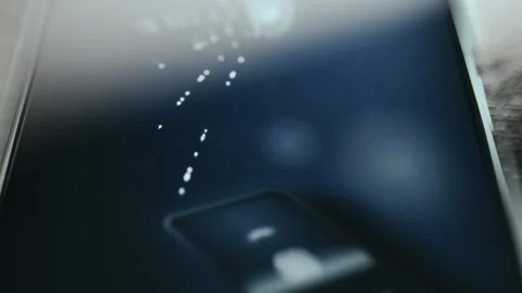 Cinematic View of Encrypted Smartphone Login Verification - Cinematic Angle Stock Footage 337000270