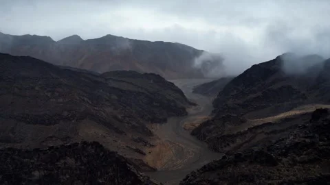 Cinematic View Of Folded Terrain In Gobi Desert, Noyon Uul, Mongolia Stock Footage 333551237