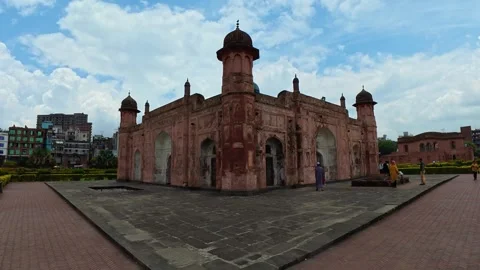 Cinematic View of Lalbagh Fort side view in Dhaka, Bangladesh Stock Footage 341347948
