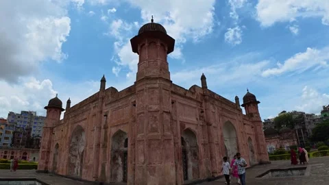 Cinematic View of Lalbagh Fort slow motion view in Dhaka, Bangladesh Stock Footage 341348161