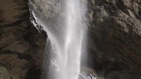 Cinematic View of Waterfall Pouring Down Rocks Video stock 318845039