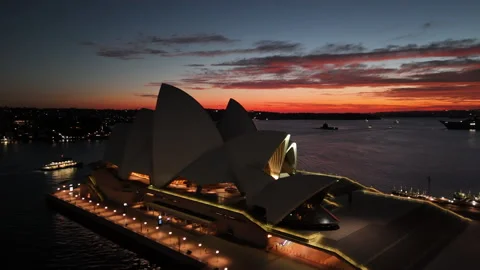 Cinematic visuals of sunset Opera House Stock Footage 271421471