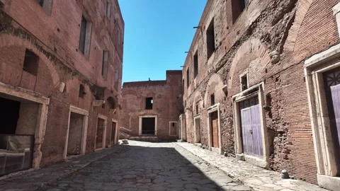 Cinematic Walk Through The Ancient Trajan's Market In Rome Italy Stock Footage 338183633