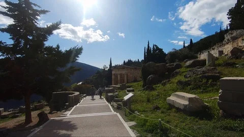 Cinematic walk through Delphi Stockbeeldmateriaal 125957225