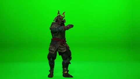 Cinematic Warrior Dance on Green Screen Stock Footage 322101479