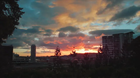 Cinematic Wide Shot of a Sunset Stock Footage 60267902