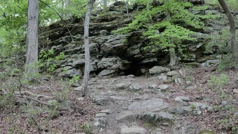 Cinematic Wild Animal Den Empty Rock Shelter Stock Footage 75462267