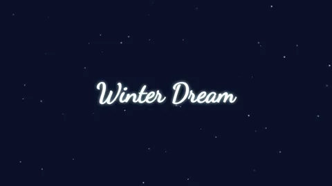 Cinematic winter dream text overlay on magical starry night background loop Stock Footage 337502732