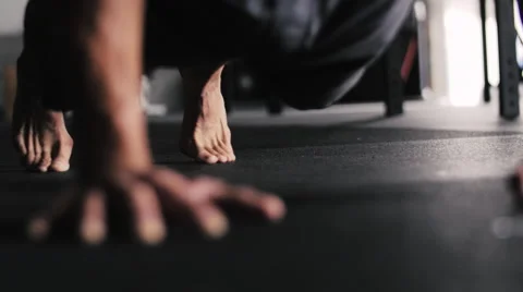Cinematic Yoga Pushup Stock Footage 42238363