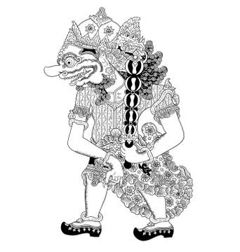 Cingkarabala Wayang Kulit Stock Illustration
