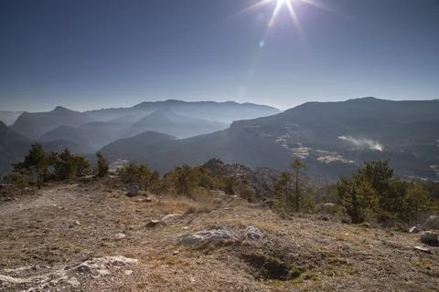 Cingles de Vallcebre cliffs landscape in Catalonia Stock Photos