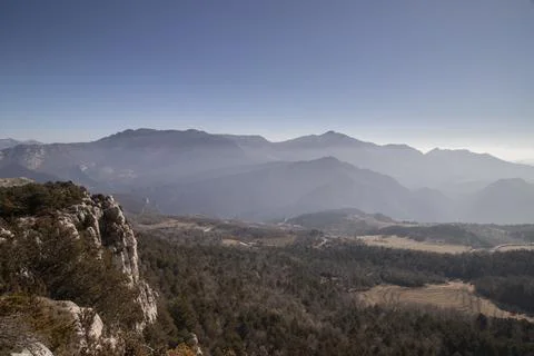 Cingles de Vallcebre cliffs landscape in Catalonia Stock Photos